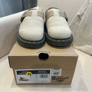 Dr. Martens Parchment Suede Jorge II Buckle Shoes